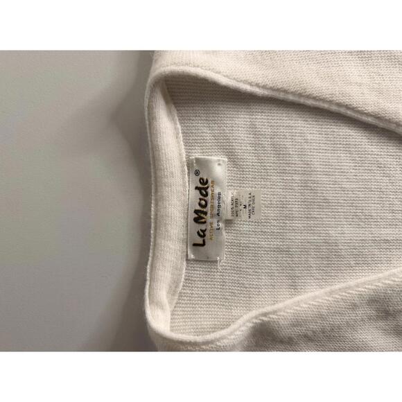 Vintage Cardigan La Mode White Cadillac Embroidered Cardigan Sweater Medium - Picture 3 of 3